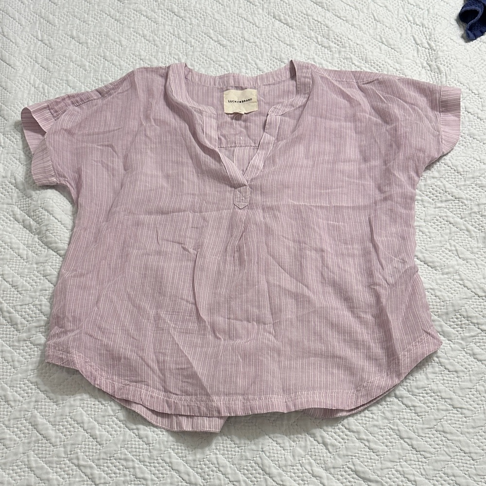 Lucky Brand Lavender Striped Top